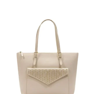 Lancaster Sac Cabas Studded Ivoire