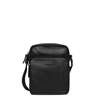 Lancaster Sacoche Cuir Soft Vintage Noir/Bleu