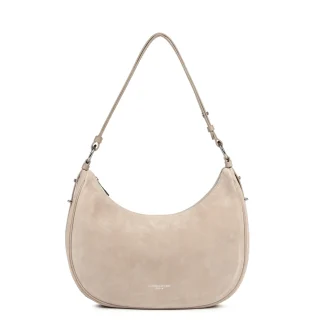 Lancaster Sac besace Zippé L Suède Beige Foncé