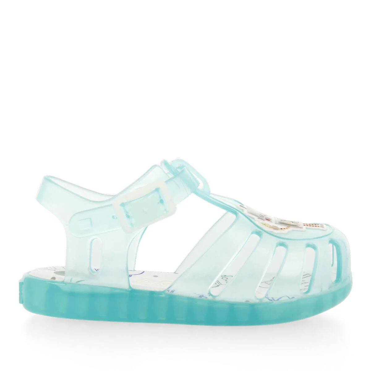 Popian babies green jelly sandals with robot design
