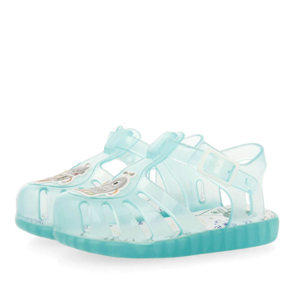 Popian babies green jelly sandals with robot design – Image 3