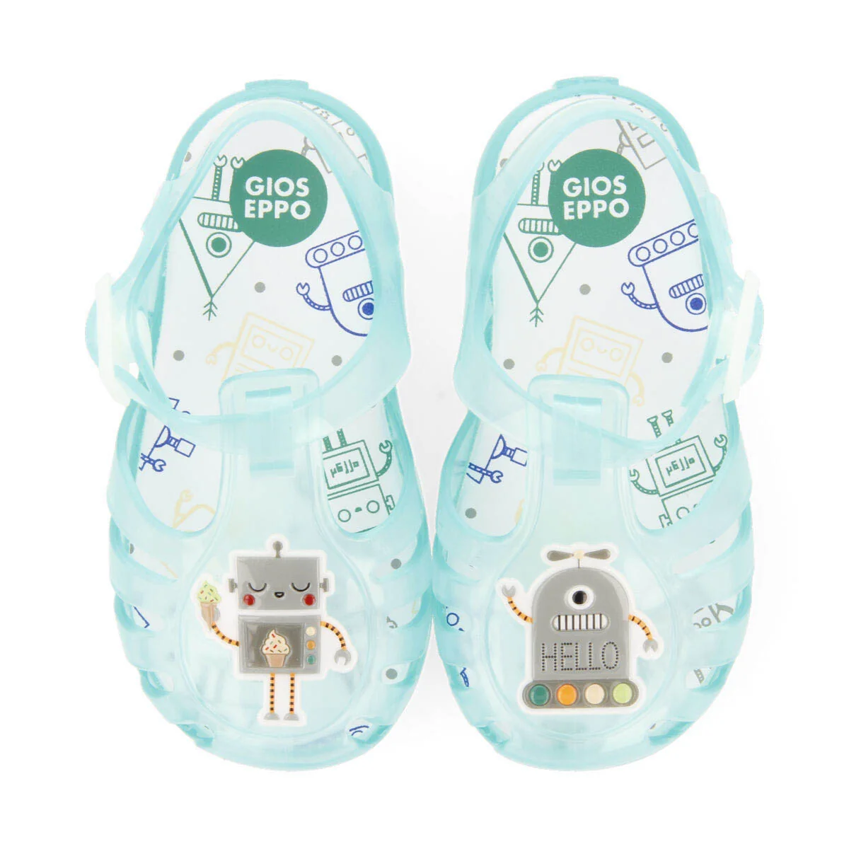 Popian babies green jelly sandals with robot design – Image 4