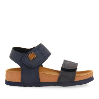 Abat boys navy blue and camouflagerint footbed sandals