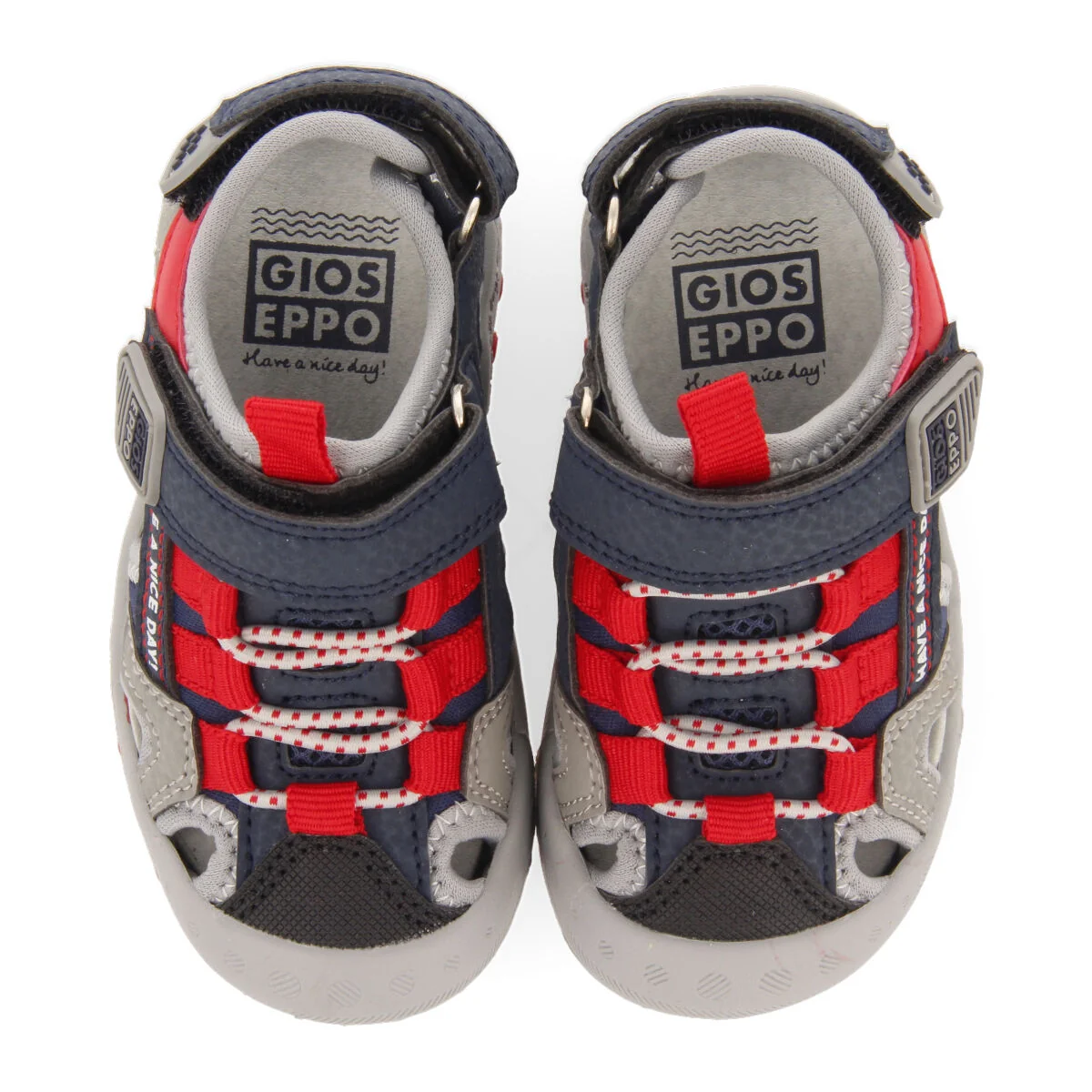 Berilo babies grey sports sandals with colourful accents – Image 4