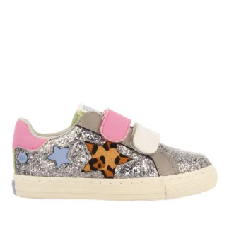 Alkoven children's dark silver sneakers with stars