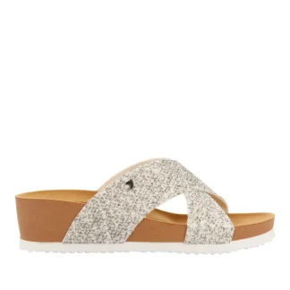 WOMEN'S GEARHART SANDALS WITH METALLIC STRAPS AND WEDGE