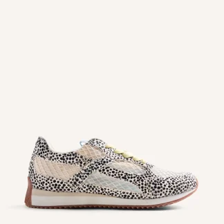 ANIMAL PRINT LEATHER AND MESH SNEAKERS SEEKONK