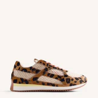 ANIMAL PRINT LEATHER AND MESH SNEAKERS SEEKONK