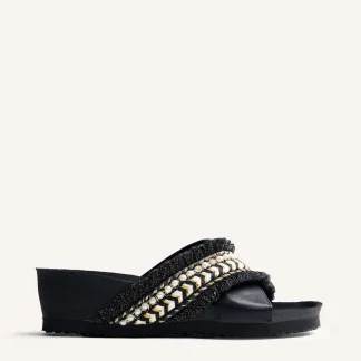 BEADED BIO WEDGE SANDALS WADENA
