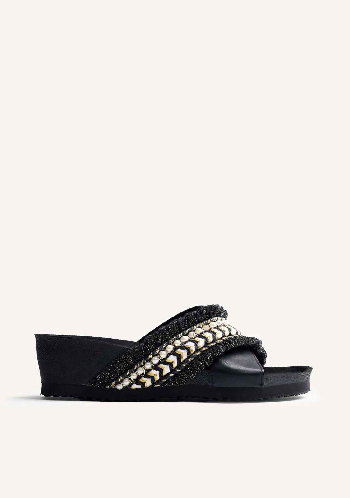 BEADED BIO WEDGE SANDALS WADENA