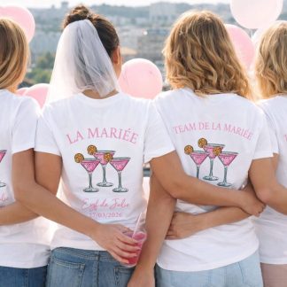 T-shirt EVJF rose cocktail
